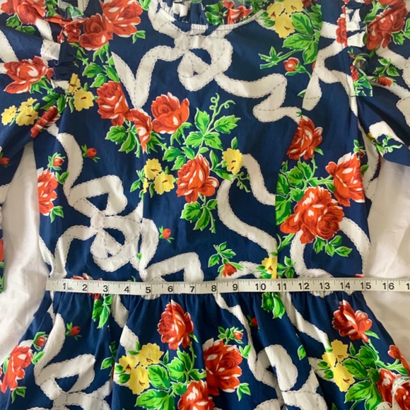 BATSHEVA blue rose floral spring prairie dress - Picture 7 of 9